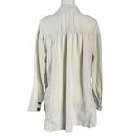 Free People  Large Bohemian All About The Feels Gauze Button Down Shirt Ivory Photo 4