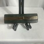 H&M Elegant Dark Green Crocodile Pattern Clutch W/ Gold Chain NWT Photo 1