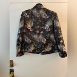 Ya Zheng Chinese Silk Jacket Black & Floral Small Blue Photo 5
