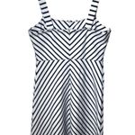 Draper James  Navy Blue Chevron Stripe Midi Dress Coastal Yacht Club Adjustable M Photo 4