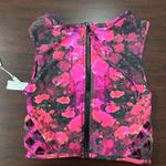 NWT Elizabeth Jones Floral Surf Swim Zip Up Swim Top Size X Photo 1