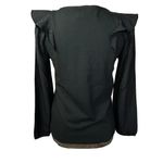 J.Crew Brand New Ruffle-Shoulder Top with Plaid Jacquard Sleeves Pullover XS Photo 4