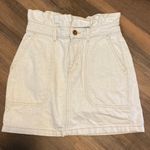 Free People  Off-White Denim Paper Bag Mini Skirt Size 2 Photo 9