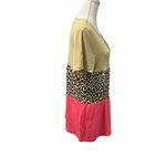 Hayden NWT LA Animal Print Colorblock Short Sleeve Top Shirt Oversized Small Photo 3