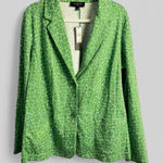 Talbots Woman New ladies blazer green floral print preppy old money size 2X plus Photo 0