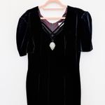 VTG Sheena Dress Size M Black Velvet Rhinestone Puff Sleeve Whimsigoth 90s Glam Size M Photo 1