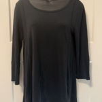 Joan Vass  3/4‎ Sleeve Black Tunic Raw Seams Size medium Photo 0