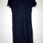 Nsr  Revolve Blue Lace Midi Sheath Dress Womens M Formal Preppy Date Night Classy Photo 0