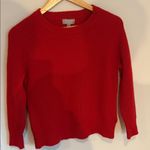 J.Crew Vibrant Red Crew Neck Sweater XXS CASHMERE Winter Luxury Cherry Holiday Photo 3