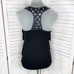 American Rag  Y2K Tiered Ruffle Crystal Racerback Tank Top Shirt Black Medium Photo 3