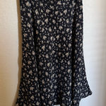 Jones New York Jones NY Floral Silk Midi Skirt Sz 8 Ditsy Black Flowy Photo 0