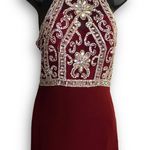Clarisse 2807 Marsala Maroon Burgundy Silver Prom Dress Photo 0