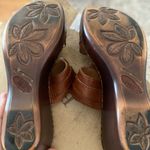 Born Kimi Brown Leather Slip On Buckle Wedge Heel Sandal Size 7 Photo 3