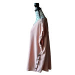 She & Sky  Women’s Pink Button-Side Blouse 1X | Lagenlook Balletcore Coastal boho Photo 3