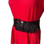 Hobbs 3” Wide Width Black Braided Patent and Leather Braised Belt Photo 1