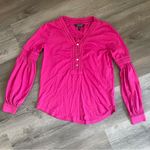 Ralph Lauren LAUREN Magenta Pink Blouse XS Petite Preppy Photo 2