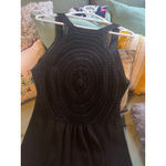 100% Cotton! Women's Dakini Black Crochet Knit Midi Dress M Size M Photo 5