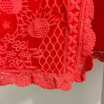 Johnny Was NWOT  Red Eyelet KIMONO Embroidered Floral Open Front Coat Sz S Photo 8