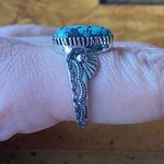 Matrix Turquoise Sterling Silver Ring Size 8 Blue Photo 2
