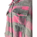 Vanilla Bay Womens Plaid Button-Up Jacket 1X Pink/Gray Polyester Photo 1