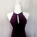 Socialite  Purple Plum Small‎ Scalloped Mini Skater Halter A-Line Dress Keyhole Photo 4