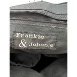 Woven Knit Purse Bag Shoulder Leather Black Brown Medium Sized Frank Johnny Photo 4