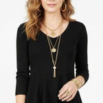 Free People Black Loose Fit Long Sleeve Asymmetric Hem Tunic Top XS Photo 0