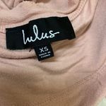 Lulus  XS Pink Cropped Sweatshirt Distressed Hem Long Sleeve Lounge Casual Cozy‎ Photo 3