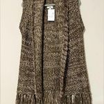 Entro  women’s mocha vest size small tasseled sleeveless soft lightweight new Photo 0