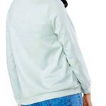 max Crew Neck Faux Suede Textured PRECIOUS Embroidered Sweatshirt size Medium Green Photo 2