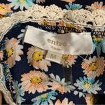 Entro  Dress Womens Medium Blue Floral Lace Trim Slip Daisy Mini A-Line‎ V-Neck Photo 2