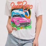 Free People  White Pink Beach Boys Convertible Surf Tropical Oversize USA T-Shirt Photo 78