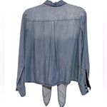 Anthropologie ANTHRO CLOTH & STONE TIE FRONT BLUE CHAMBRAY LYOCELL BUTTON UP LONG SLEEVE TOP Photo 2
