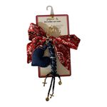 Piper K Bag Charm & Key Chain – Denim Heart & Bandana Bow Red Photo 2