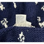 Jennifer Reed Sweater Womens Small Navy Blue White Floral Knitted by Hand Boho Photo 7