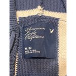 American Eagle Outfitters Striped Knit Hoodie Pullover Sweater Pocket Size M Photo 3