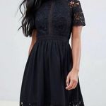 Chi Chi London black lace crotchet mock neck dress Photo 0
