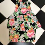 Vintage 80s 90s Niki Strapless Tube Dress Ruffles Colorful Floral Dopamine sz S Multiple Photo 1