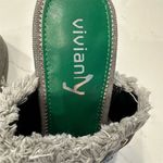 NWT Vivianly Women's Gray Denim Wedge Sandals Size 9 Open Toe Casual Summer Shoe Photo 3