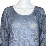 Anthropologie Saturday Sunday Shirt Womens Small Blue Open Laser Cutout Lounge Photo 4