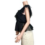 Anthropologie GEISHA DESIGNS Ruffled Tulle Blouse, Black, XS Photo 5