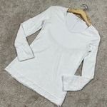 Americanable Women’s Wonderland Longsleeve Top V-Neck Boho in White S Photo 0