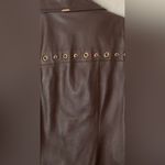 St. John Sport Brown Leather Jacket Coat Gold Grommet Y2K 90’s Style Petite Small) Photo 15