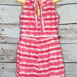 New York & Company NWT Size XL Pink & White Tie Dye One Piece Shorts Romper Photo 1