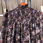 CeCe Black Floral Tiered Chiffon Long Sleeved Dress M Photo 11