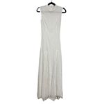 Mango MNG Lace Godet Dress Sleeveless High Neck Stretch Knit Gown White EUC 4 Photo 1