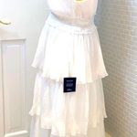 Lulus dreamy mood white Swiss dot tiered midi dress. Polyester. Size Small. Photo 5