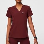 FIGS Catarina One-Pocket Scrub Top size XL Burgundy Photo 0