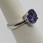 Purple & Silver Tone Ring Purple Size 6 Photo 1