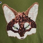 Koch Lucy sequined t-shirt in army green fox size XS Photo 2